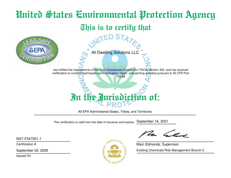 EPA Lead-Safe Certification