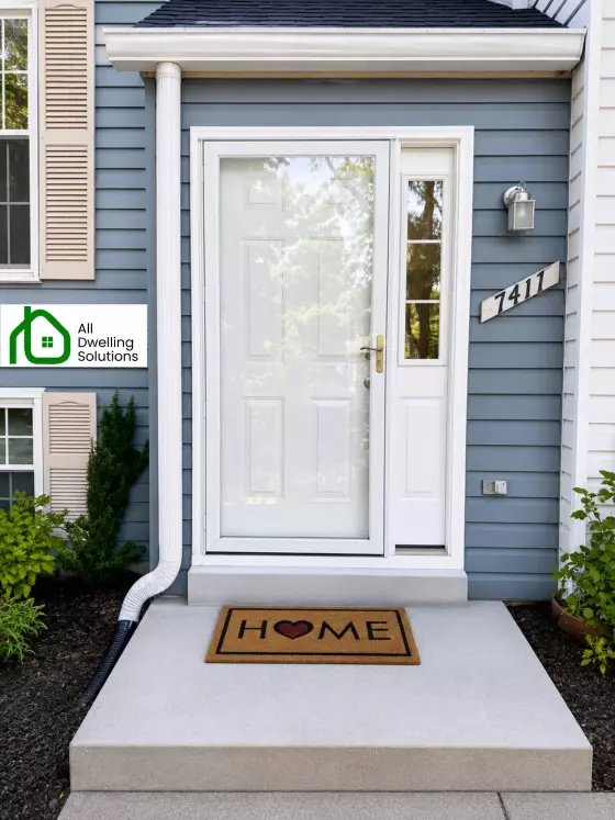 front door with sidelite and storm door
