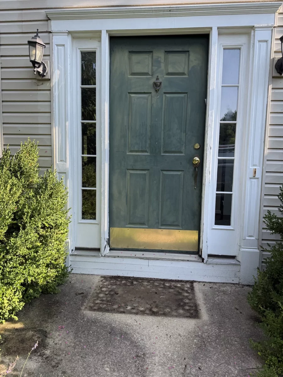 Existing exterior door before installation