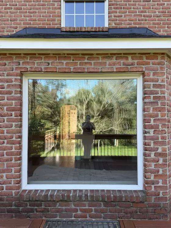 Before Oknoplast tilt-and-turn window replacement showing the original picture window in Monrovia, Maryland